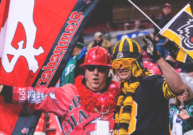 Cheer your face off for the Calgary Stampeders.