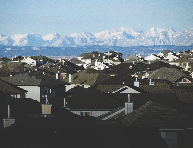 View of the Rockies from Calgary