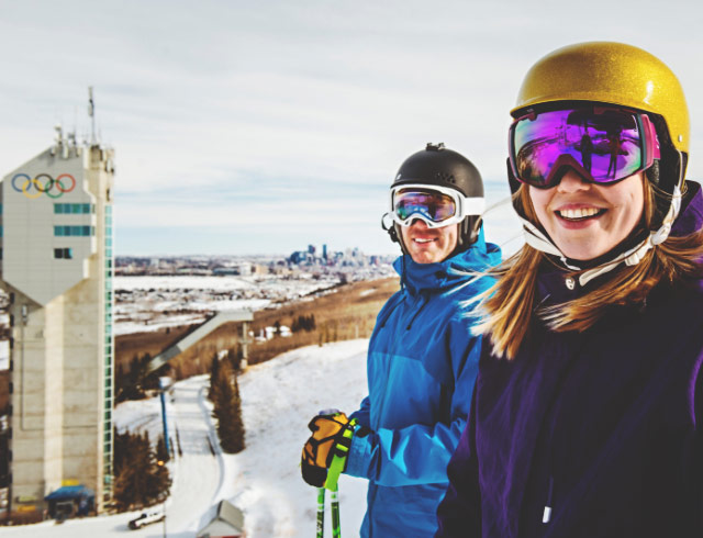Winsport Skiing and snowboarding in the city