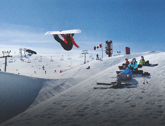 Skiers and Snowboarders at WinSport