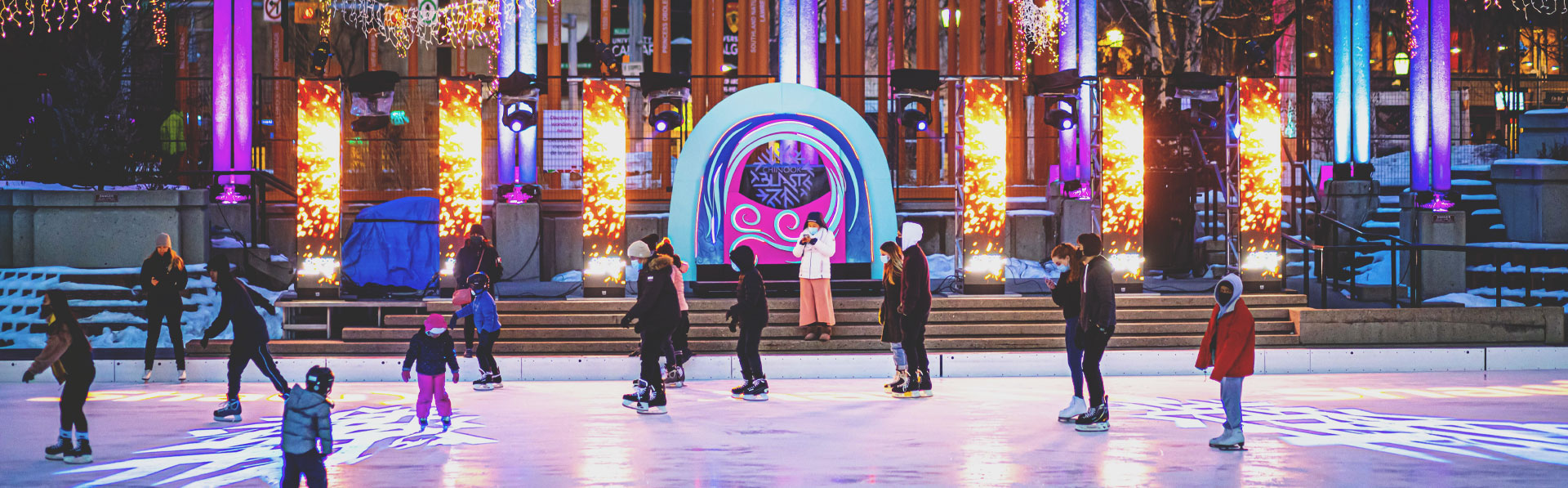 skating in Olympic Plaza during Chinook Blast