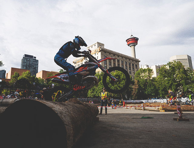 Red Bull Outliers motocross in downtown Calgary's Olympic plaza