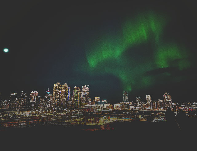 Northern Lights on Calgary Sky