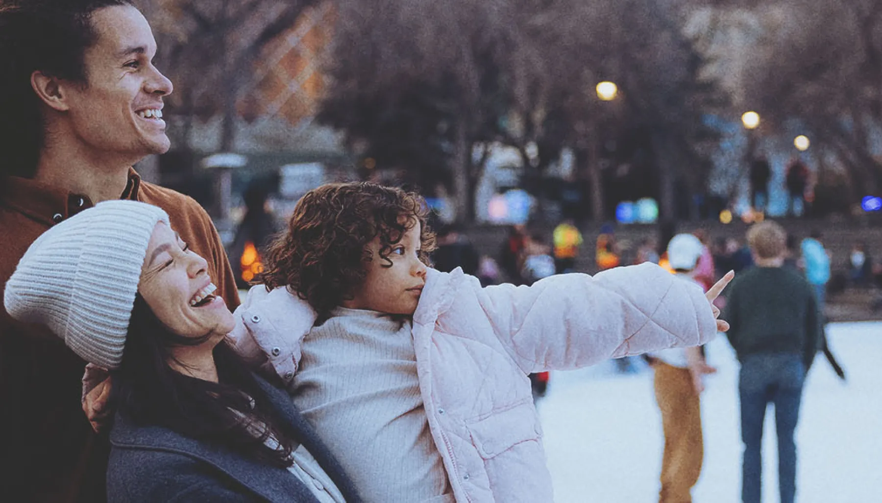 Family celebrating Chinook Blast Festival at Olympic Plaza