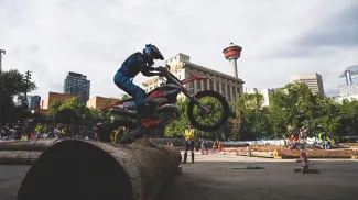 Red Bull Outliers motocross in downtown Calgary's Olympic plaza