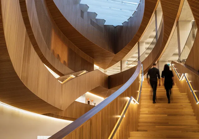 Winding staircase at the Central Library in Calgary