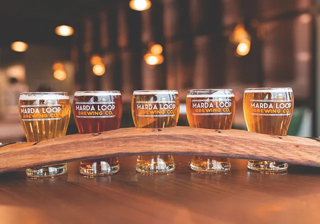 flight of 4 beers from Marda Loop Brewing Company