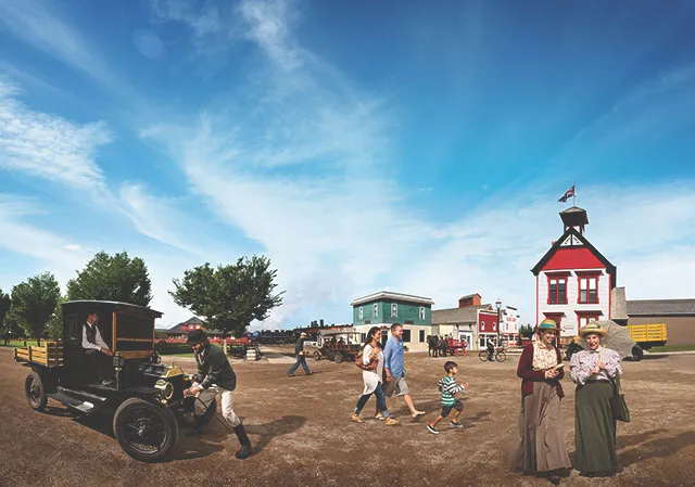 panorama view of the historical village at Heritage Park