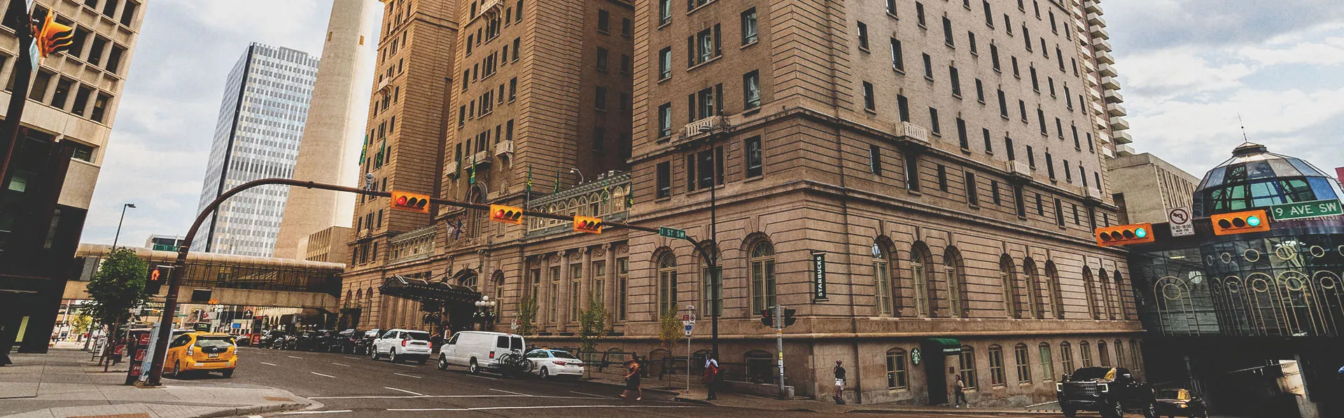 exterior shot of The Fairmont Palliser hotel in downtown Calgary