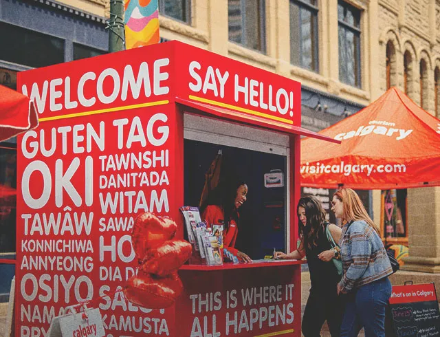 Visitor Information pop-up in downtown Calgary